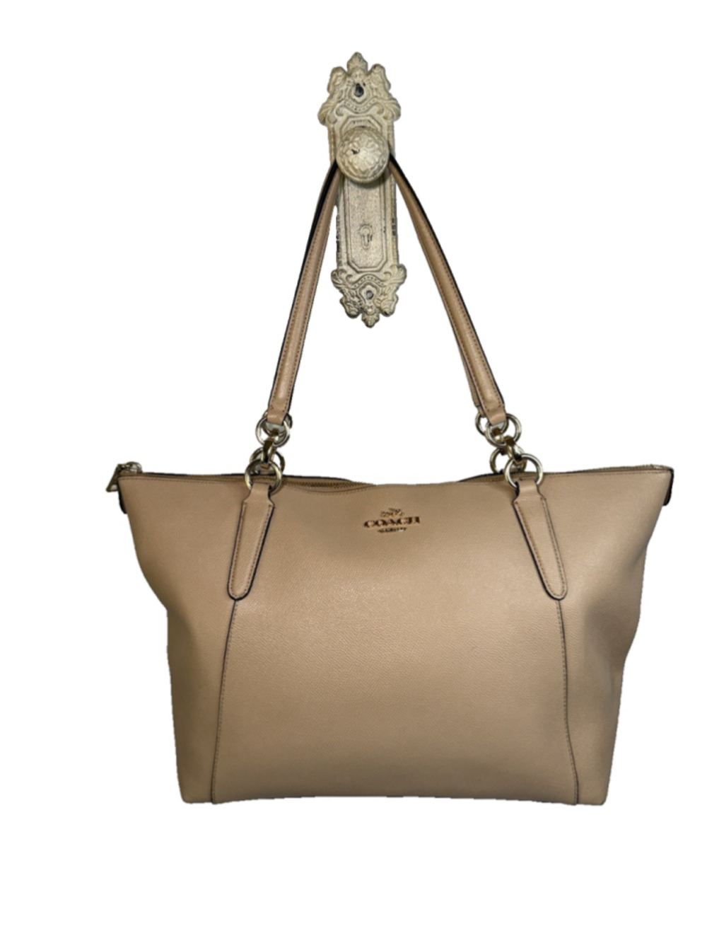 COACH F57526 Crossgrain Ava Tote Shoulder Bag beige